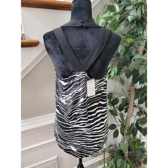 Pleione Womens Black White Zebra Print Polyester V-Neck Top Blouse Size Small - Picture 5 of 14